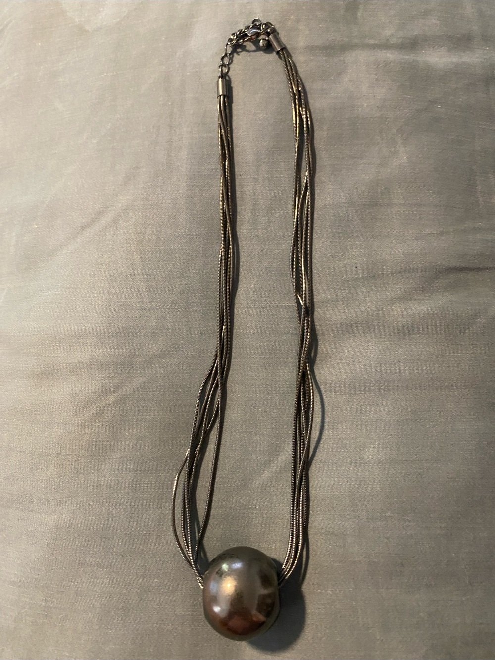 Multi-Strand Black Pearl Pendant Necklace - Women Jewelry